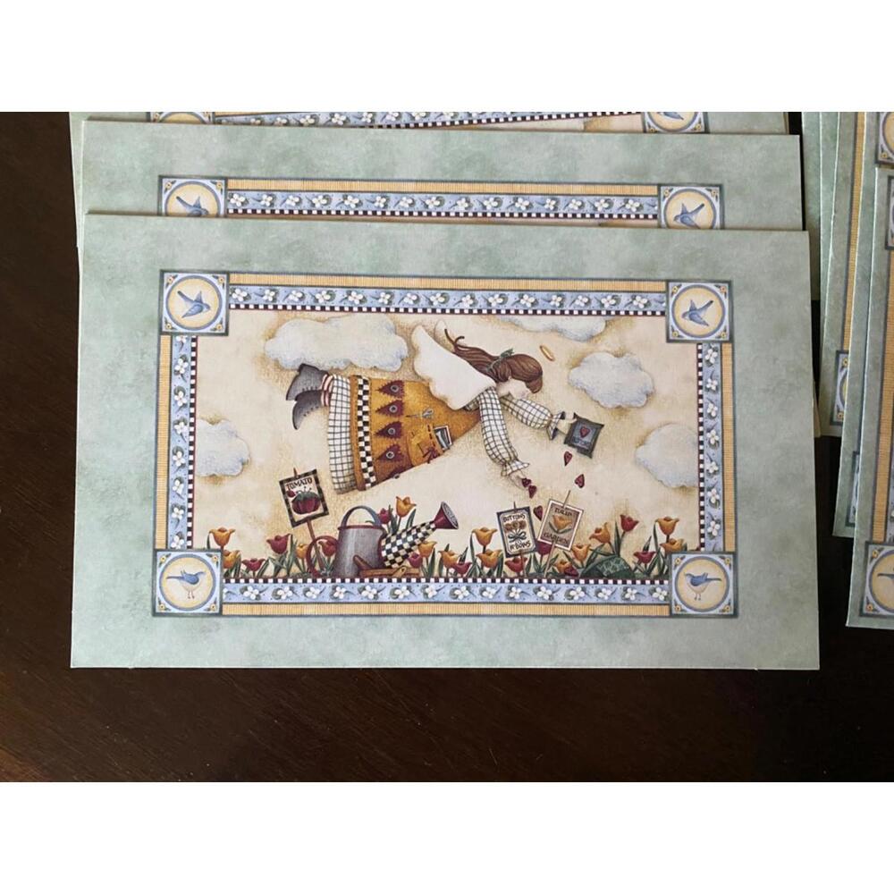 HTF DEBBIE MUMM Garden Angel Wings Planting Seeds - 5 Greeting Cards w Envelopes